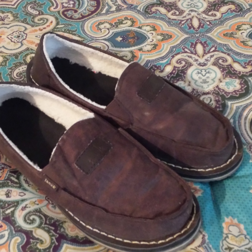 Sanuk Sidewalk Surfer Fur Lined Size 6